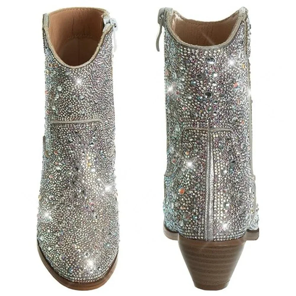 💕NWT Swarovski Crystal Rhinestone Girls Cowboy Boots BARBIE Halloween Costume - Picture 3 of 5